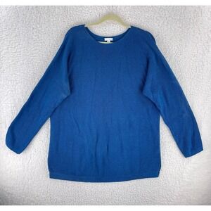 J.‎ Jill Blue Knit Pullover Sweater Womens Long Sleeve Casual Stretch Size XL